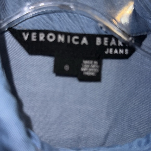 Veronica Beard Sierra Ruched Chambray Dress size-0 - Picture 4 of 5